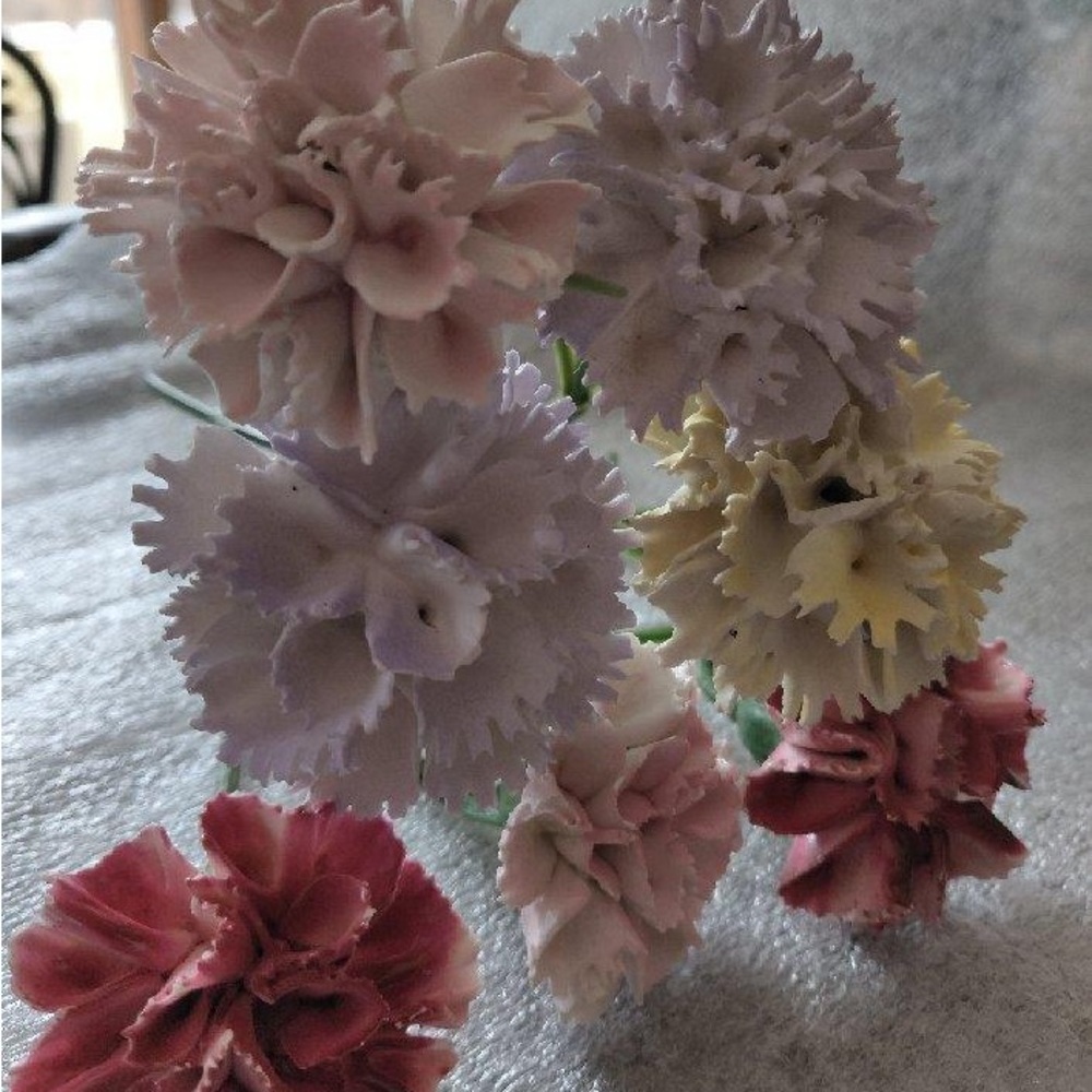 English Bone China Flowers with Stems.